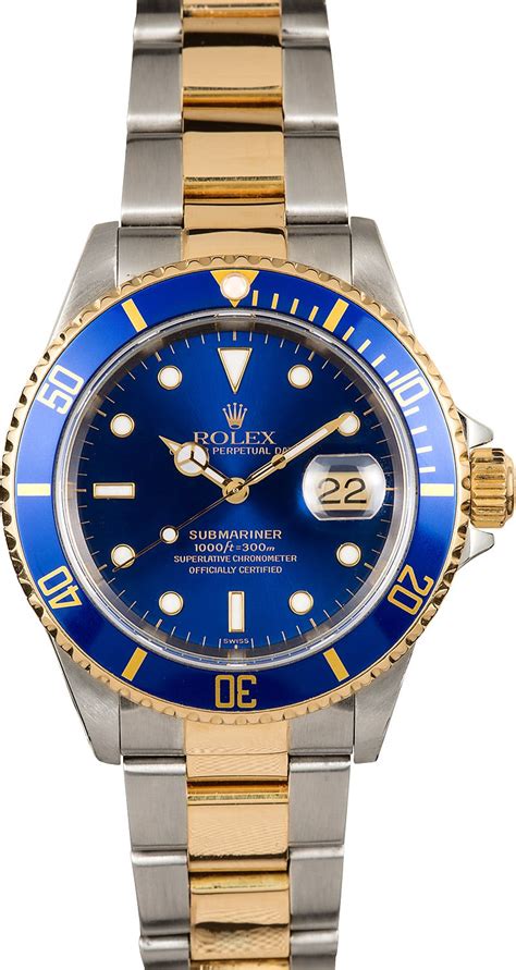 rolex men's watch submariner blue face|blue face submariner Rolex used.